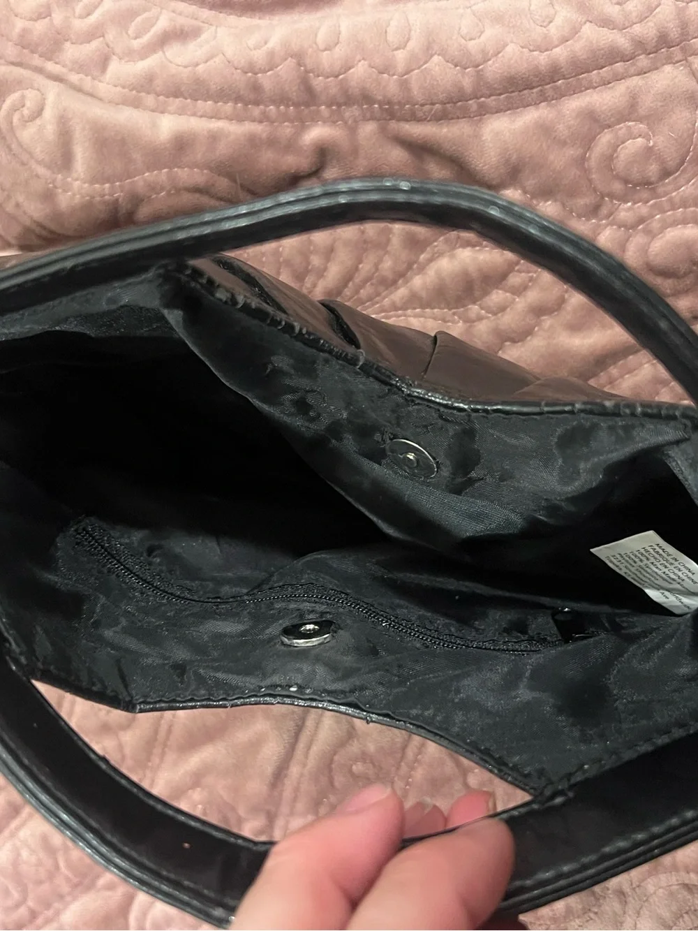 Classic Black Pleated Women’s leather hand clutch